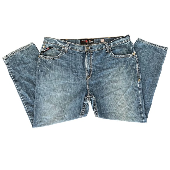 Ariat Jeans Mens W44 Blue Denim 44X32 M3 Loose FR Flame Resistant Western Cowboy - Picture 2 of 16